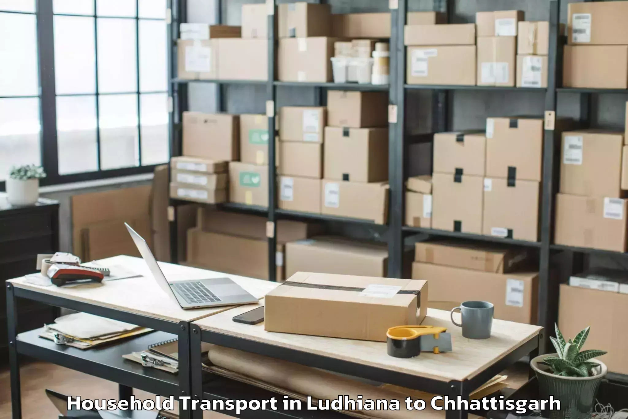 Easy Ludhiana to Mats University Aarang Household Transport Booking